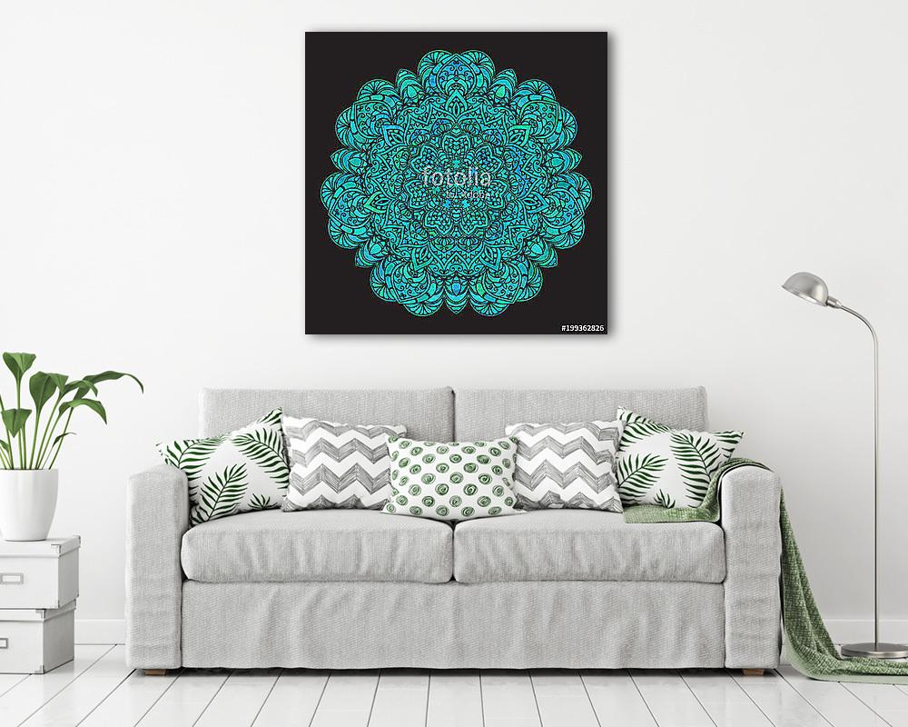 Hand drawn decorative mandala (többrészes kép) - vászonkép, falikép otthonra és irodába