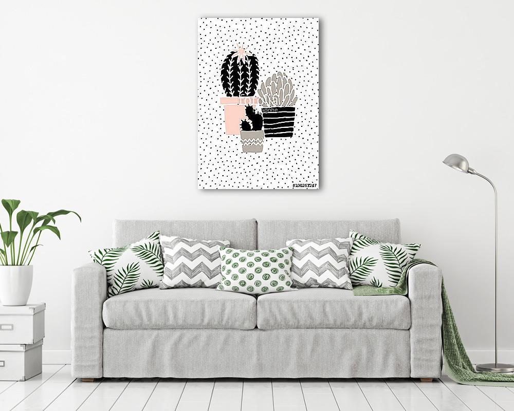Hand Drawn Cactus Poster - vászonkép, falikép vásárlás Hand Drawn Cactus Poster (vászonkép) - vászonkép, falikép otthonra és irodába