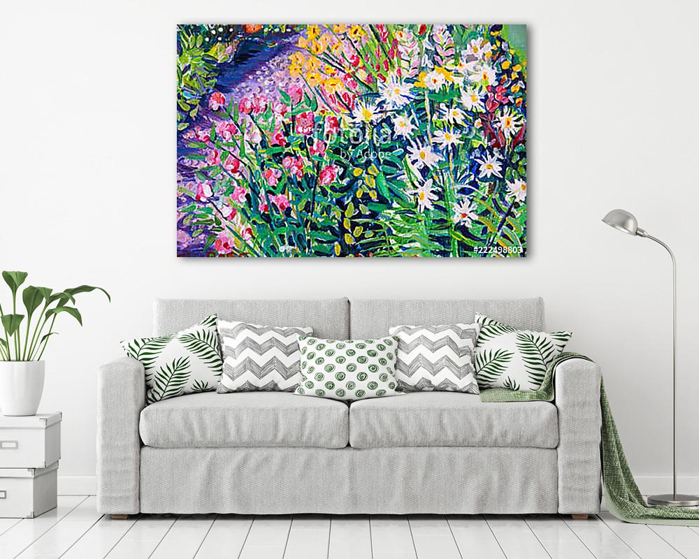Nyári virágok festmény (vászonkép) - vászonkép, falikép otthonra és irodába