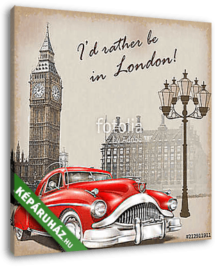 London retro poster. - vászonkép 3D látványterv