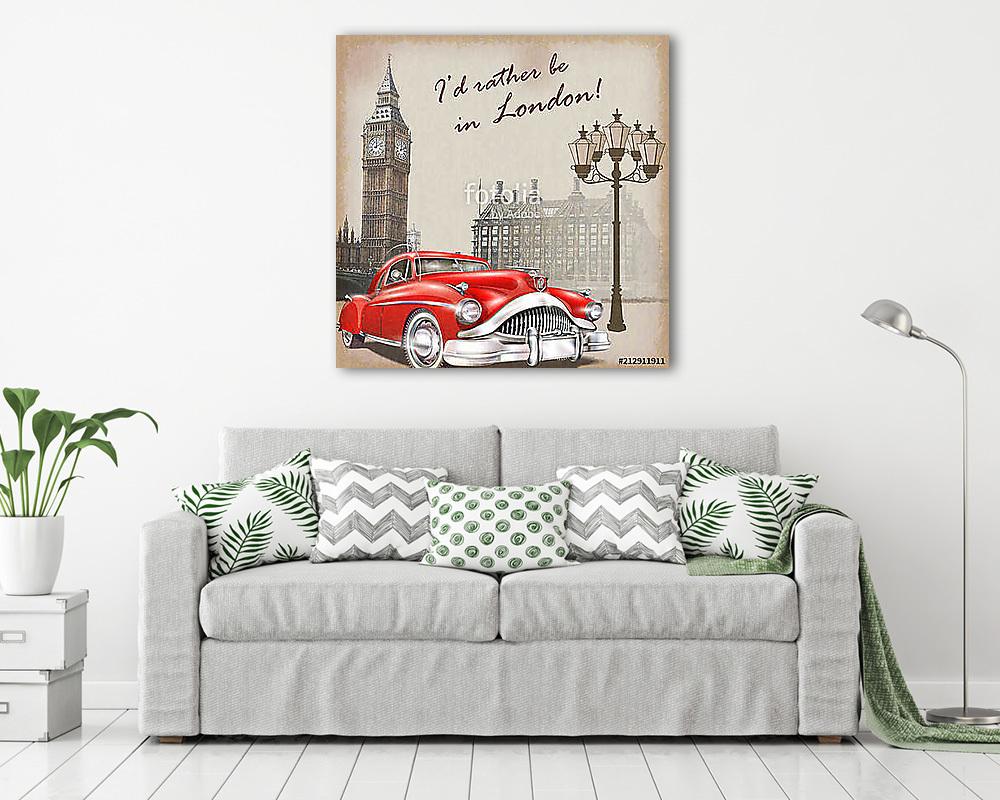 London retro poster. - vászonkép, falikép vásárlás London retro poster. (keretezett kép) - vászonkép, falikép otthonra és irodába