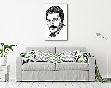 Freddie Mercury portré (vászonkép) - vászonkép, falikép otthonra és irodába