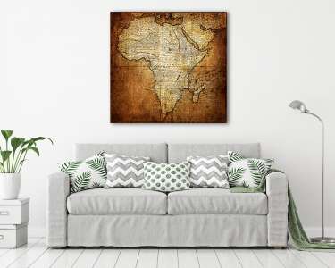 Afrika vintage térkép illusztációja (vászonkép) - vászonkép, falikép otthonra és irodába