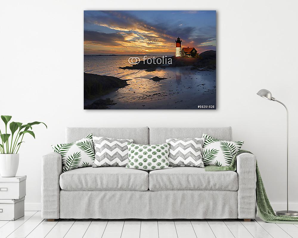 Világítótorony a New England-i tengerparton (bögre) - vászonkép, falikép otthonra és irodába