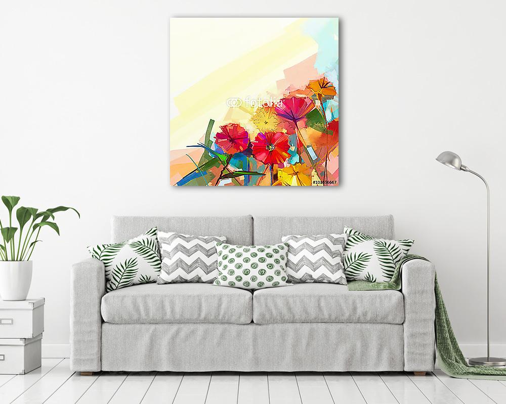 Tavaszi virágok kompozíció (olajfestmény reprodukció) - vászonkép, falikép vásárlás Tavaszi virágok kompozíció (olajfestmény reprodukció) (poszter) - vászonkép, falikép otthonra és irodába