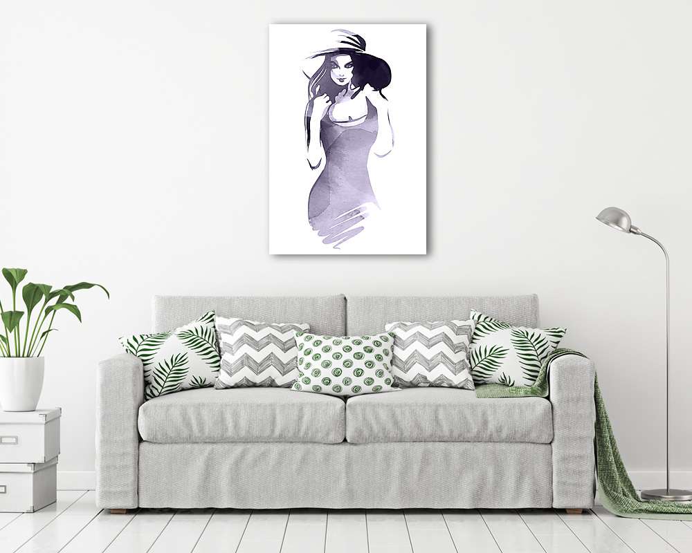 Nõ a kalappal (poszter) - vászonkép, falikép otthonra és irodába