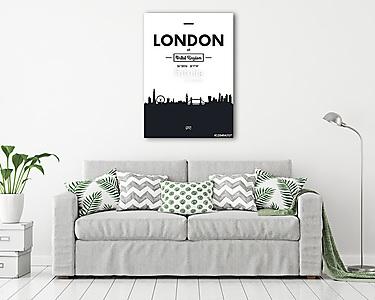 Poszter város skyline London, sík stílusú vektoros illusztráció (vászonkép) - vászonkép, falikép otthonra és irodába