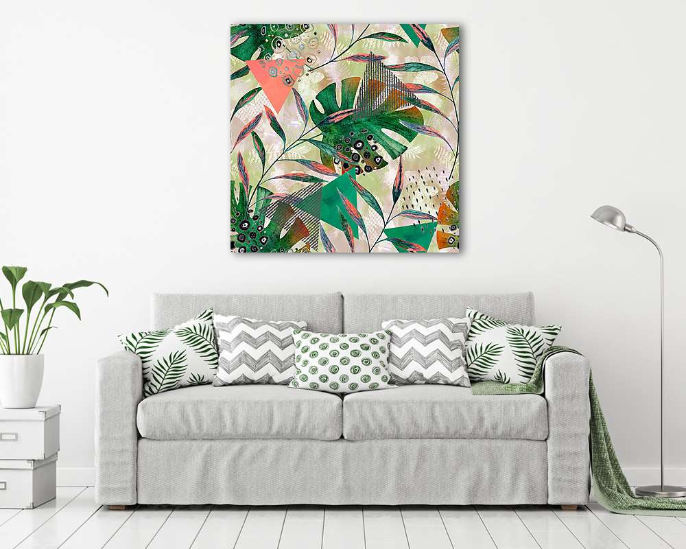 Absztrakt trópusi minta - vászonkép, falikép vásárlás Absztrakt trópusi minta (vászonkép) - vászonkép, falikép otthonra és irodába