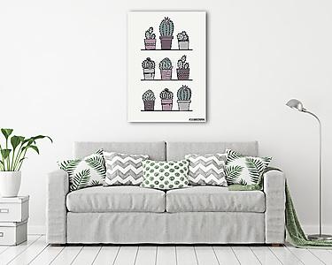 Hand Drawn Cactus Poster (vászonkép) - vászonkép, falikép otthonra és irodába