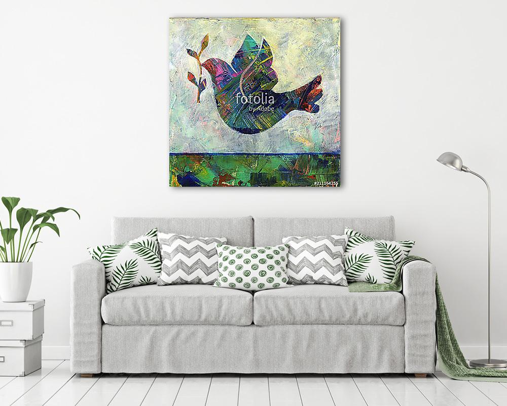  Absztrakt galamb  (bögre) - vászonkép, falikép otthonra és irodába