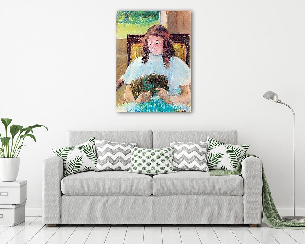 Olvasó lány (keretezett kép) - vászonkép, falikép otthonra és irodába