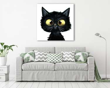 Fekete aranyos cica (vászonkép) - vászonkép, falikép otthonra és irodába