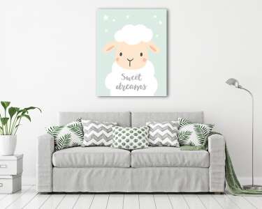 Szép álmokat bárányka  (vászonkép) - vászonkép, falikép otthonra és irodába