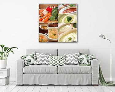 Zöldségleves kollázs (vászonkép) - vászonkép, falikép otthonra és irodába