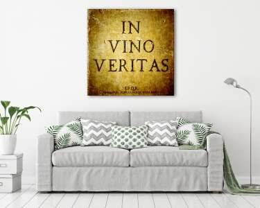 In vino veritas (Borban az igazság) - kő textúrájú háttéren (vászonkép) - vászonkép, falikép otthonra és irodába