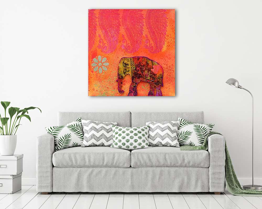 Elefánt kollázs (fotótapéta) - vászonkép, falikép otthonra és irodába