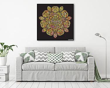 Hand drawn decorative mandala (vászonkép) - vászonkép, falikép otthonra és irodába