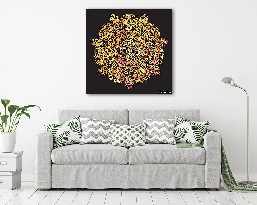 Hand drawn decorative mandala (többrészes kép) - vászonkép, falikép otthonra és irodába