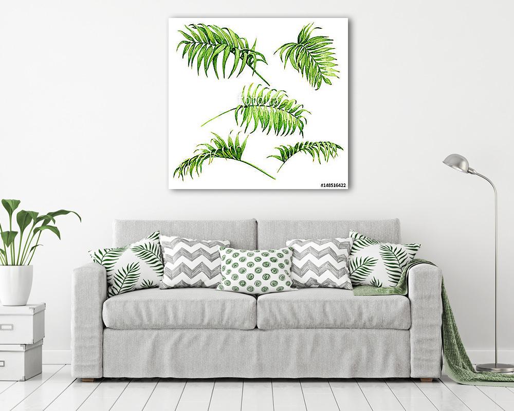 Palm Fronds Watercolor Sketch (fotótapéta) - vászonkép, falikép otthonra és irodába