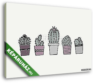 Hand Drawn Cactus Poster - vászonkép 3D látványterv