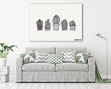 Hand Drawn Cactus Poster (vászonkép) - vászonkép, falikép otthonra és irodába