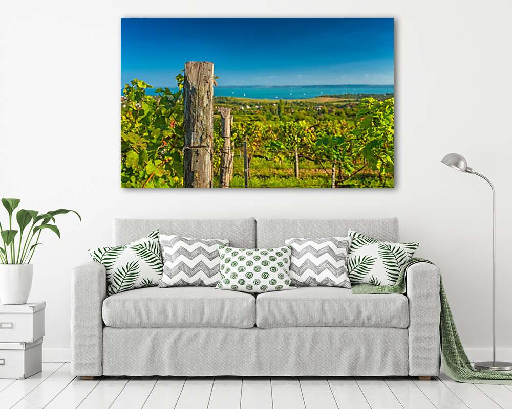 Szőlődomb a Balatonnál - vászonkép, falikép vásárlás Szőlődomb a Balatonnál (vászonkép) - vászonkép, falikép otthonra és irodába