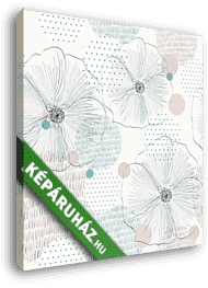Pasztel virágok tapétaminta - vászonkép 3D látványterv