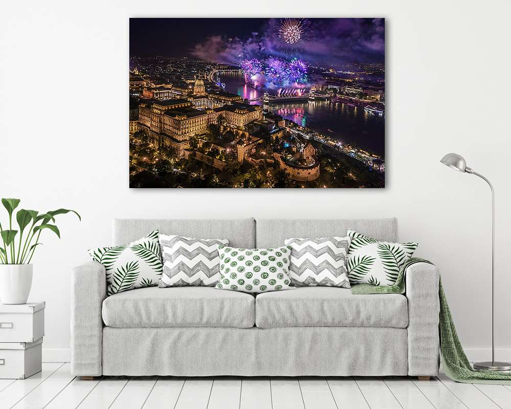 Augusztus 20. Tüzijáték a Budai-vár előtt (5) (poszter) - vászonkép, falikép otthonra és irodába