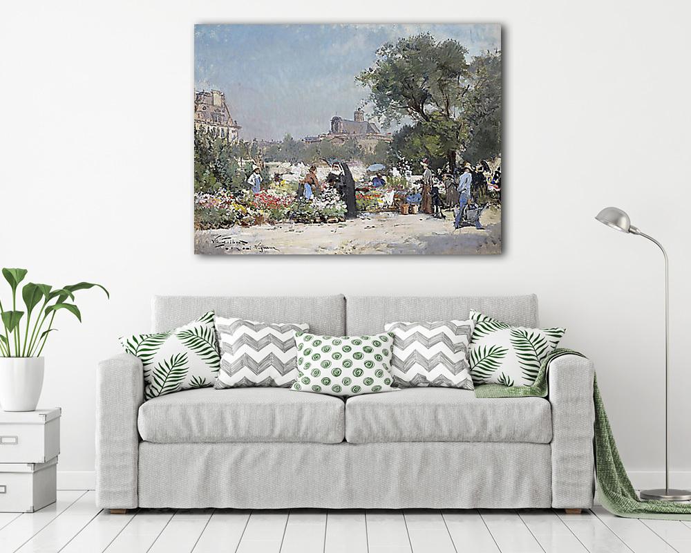 Párizsi virágpiac (vászonkép) - vászonkép, falikép otthonra és irodába