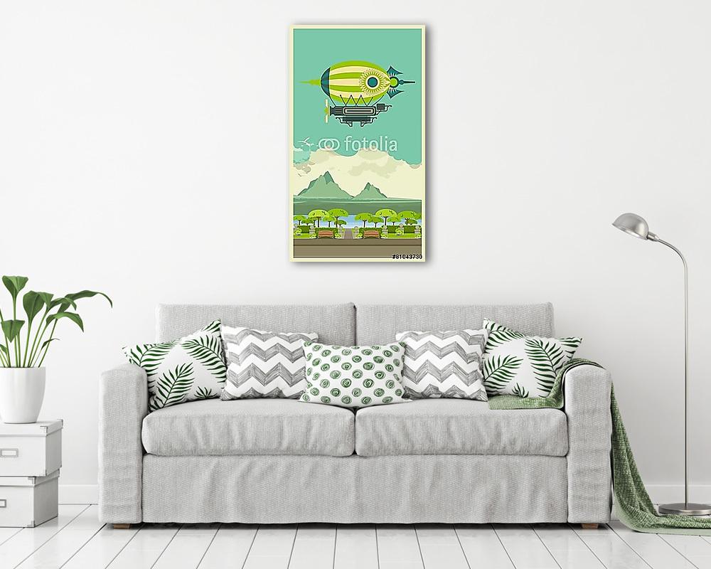 Léghajó vintage ábrázolás (fotótapéta) - vászonkép, falikép otthonra és irodába