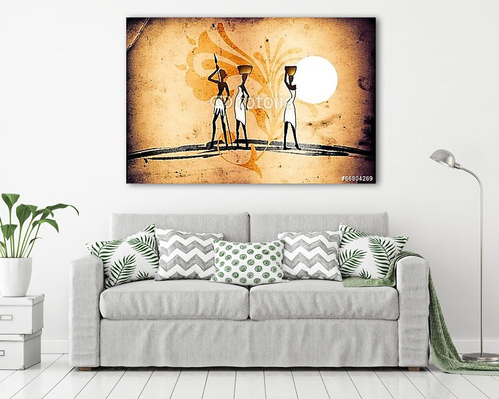 afro motívum etnikai retro vintage (poszter) - vászonkép, falikép otthonra és irodába