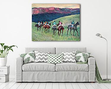 Lóverseny - Az edzés (vászonkép) - vászonkép, falikép otthonra és irodába