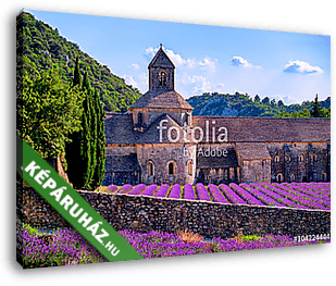 Levendulaföldek a Senanque kolostorban, Provence, Franciaország - vászonkép 3D látványterv