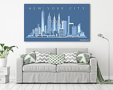 New York City Skyline, (vászonkép) - vászonkép, falikép otthonra és irodába