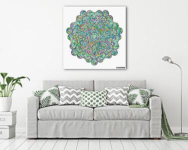 Hand drawn decorative mandala (vászonkép) - vászonkép, falikép otthonra és irodába