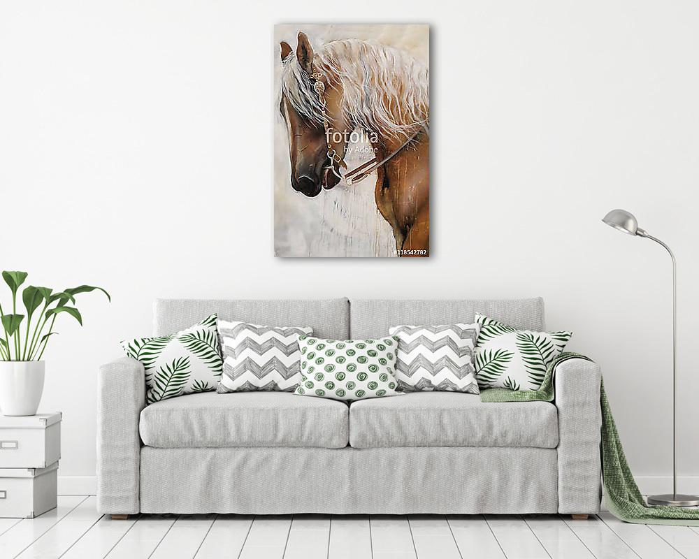 Gyönyörű Haflingi ló festmény - vászonkép, falikép vásárlás Gyönyörű Haflingi ló festmény (vászonkép) - vászonkép, falikép otthonra és irodába