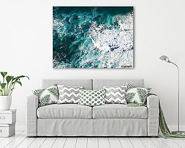 beautiful natural abstract background, turquoise water and waves (vászonkép) - vászonkép, falikép otthonra és irodába
