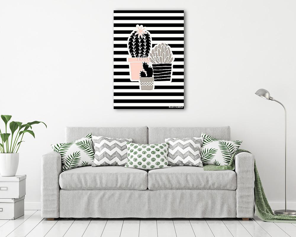 Cute Cacti Poster Design - vászonkép, falikép vásárlás Cute Cacti Poster Design (vászonkép) - vászonkép, falikép otthonra és irodába