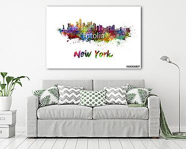 New York skyline in watercolor (vászonkép) - vászonkép, falikép otthonra és irodába