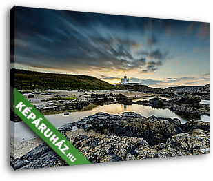 Bamburgh Beach kilátótoronnyal, Anglia - vászonkép 3D látványterv