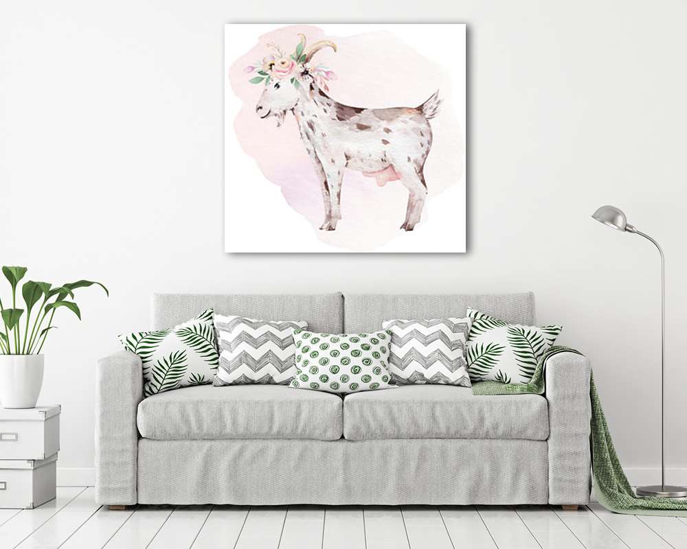 Akvarell háziállatok - kecske - vászonkép, falikép vásárlás Akvarell háziállatok - kecske (vászonkép) - vászonkép, falikép otthonra és irodába