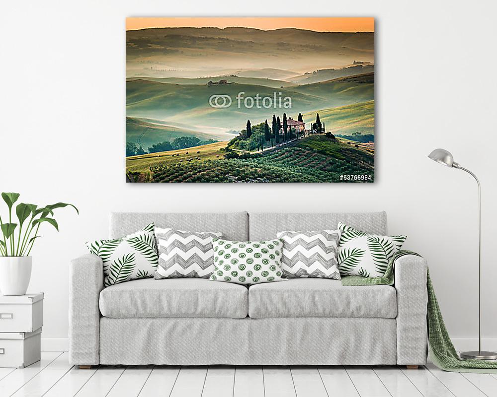 Toszkána, tájkép (többrészes kép) - vászonkép, falikép otthonra és irodába