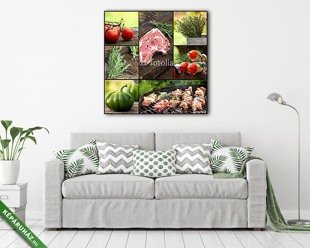 BBQ kollázs - vászonkép, falikép vásárlás BBQ kollázs (vászonkép) - vászonkép, falikép otthonra és irodába