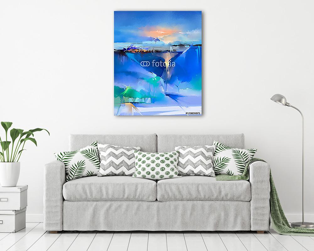 Absztrakt tájkép felhőkkel (olajfestmény reprodukció) - vászonkép, falikép vásárlás Absztrakt tájkép felhőkkel (olajfestmény reprodukció) (bögre) - vászonkép, falikép otthonra és irodába