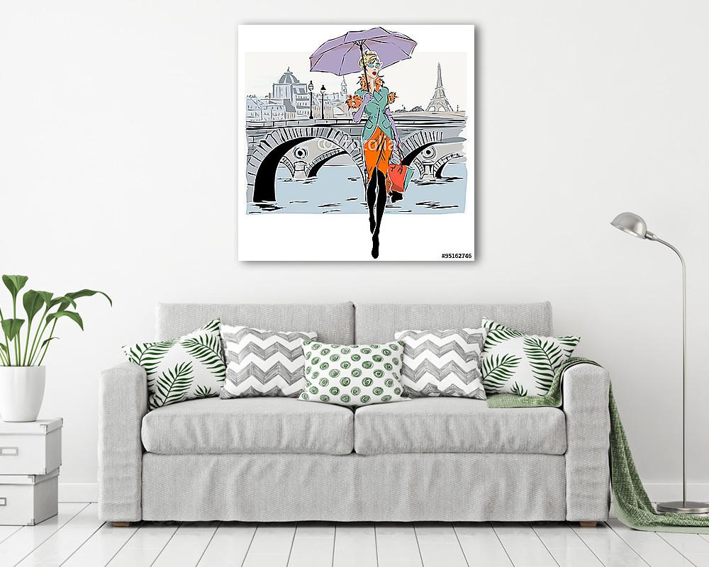 Divatmodell Párizsban (vászonkép) - vászonkép, falikép otthonra és irodába