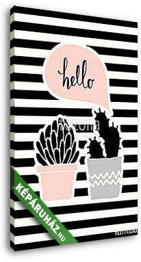 Cute Cacti Poster Design - vászonkép 3D látványterv