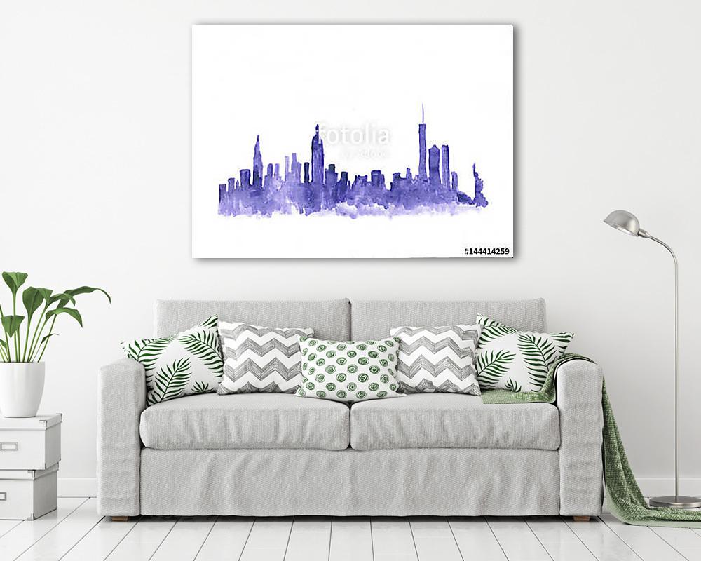 Watercolor skyline of new york city in USA (vászonkép) - vászonkép, falikép otthonra és irodába