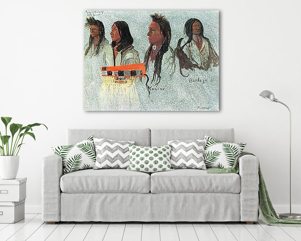 Négy indián (bögre) - vászonkép, falikép otthonra és irodába