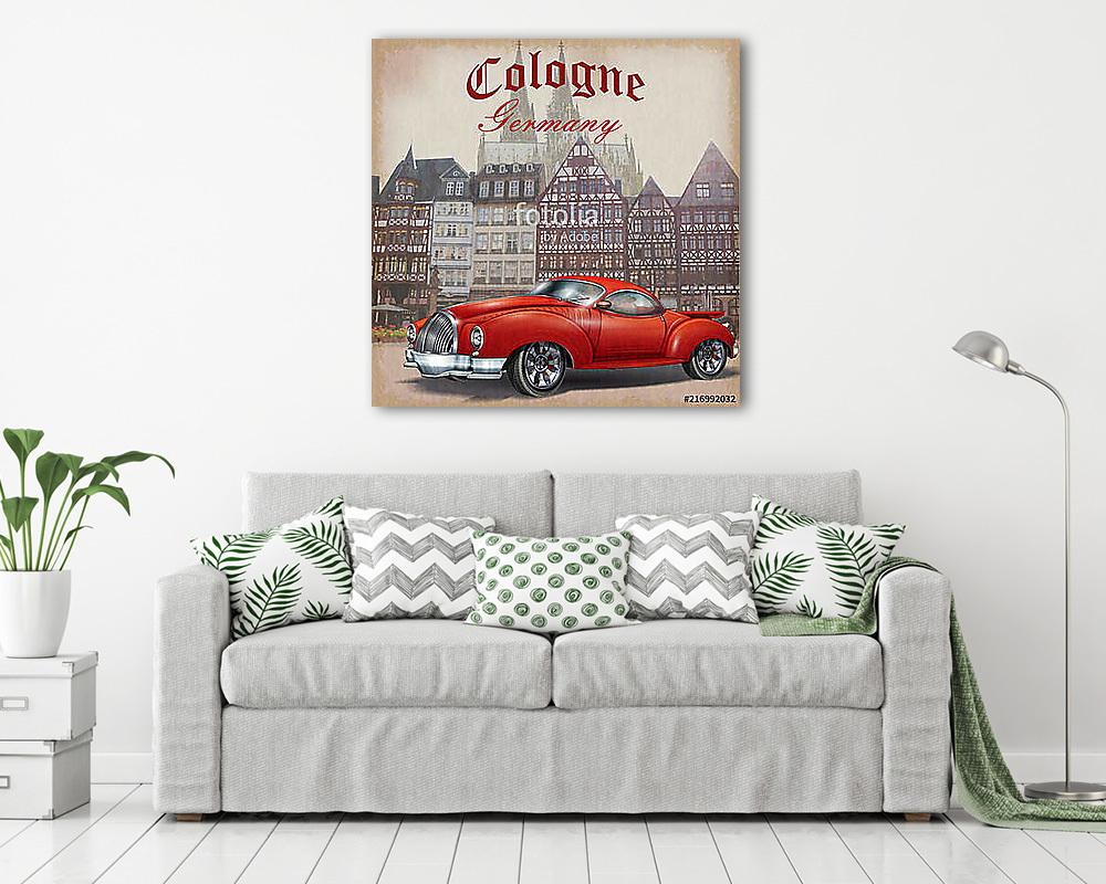 Cologne, Germany.Vintage poster. - vászonkép, falikép vásárlás Cologne, Germany.Vintage poster. (keretezett kép) - vászonkép, falikép otthonra és irodába