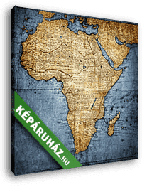 Antik Afrika-térkép kék óceánokkal - vászonkép 3D látványterv